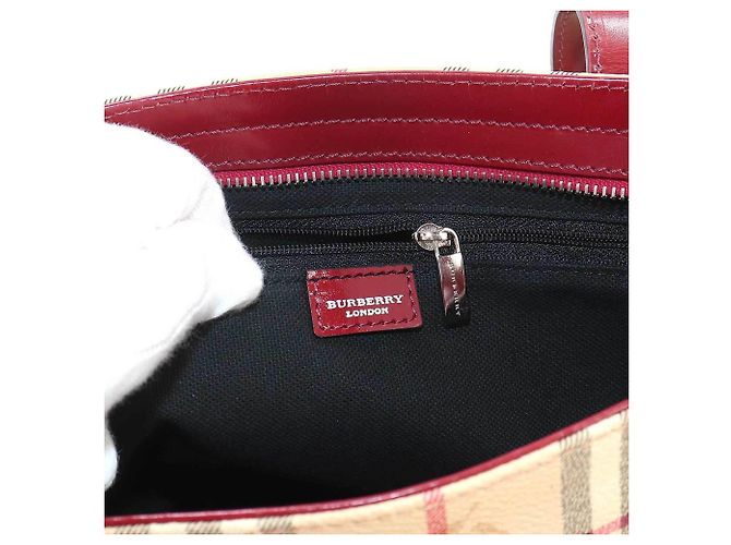 Borsa tote Burberry Nova Check Rosso Beige - vista 9