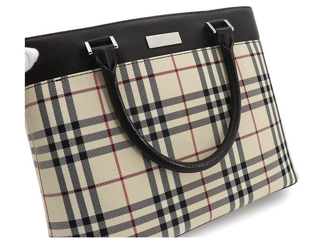 Borsa Tote Burberry Nova Check Marrone Beige - vista 10