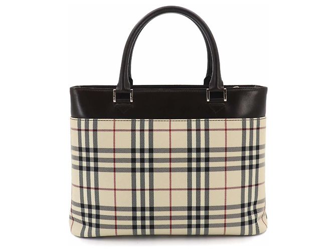 Borsa Tote Burberry Nova Check Marrone Beige - vista 3