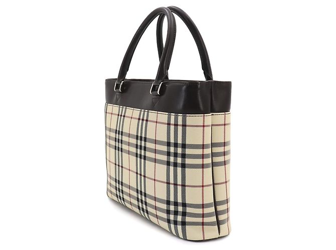 Borsa Tote Burberry Nova Check Marrone Beige - vista 4