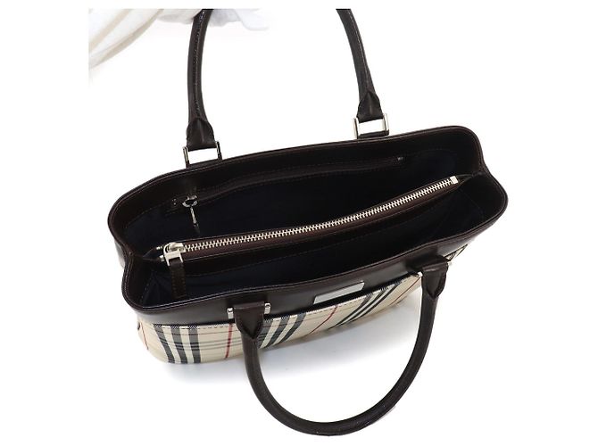 Borsa Tote Burberry Nova Check Marrone Beige - vista 7