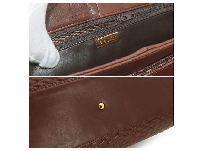 Borsa Tote con catena Bally Marrone - vista 10