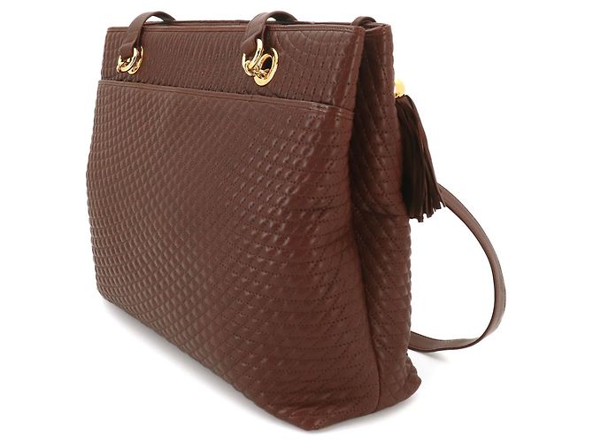 Borsa Tote con catena Bally Marrone - vista 5
