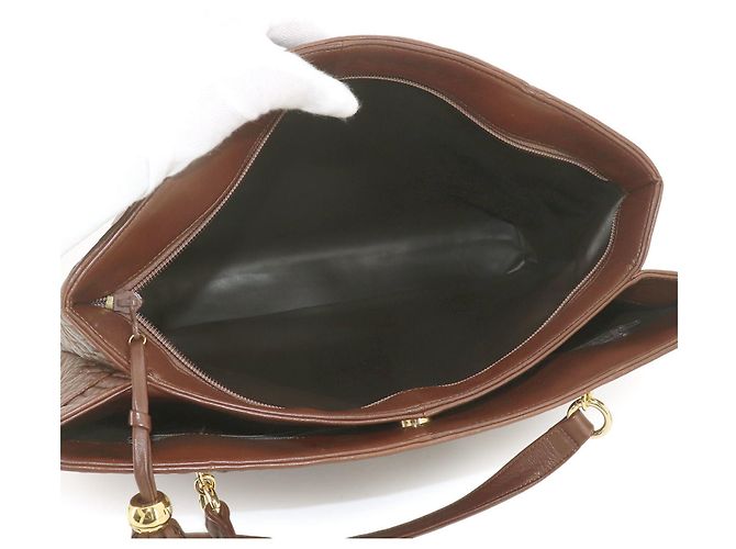 Borsa Tote con catena Bally Marrone - vista 8