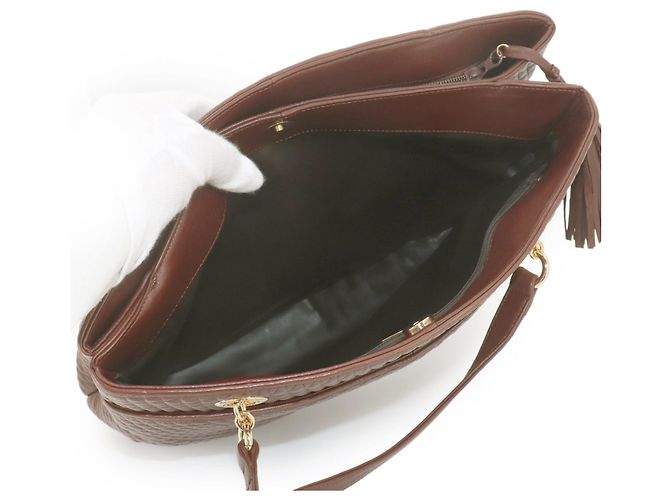 Borsa Tote con catena Bally Marrone - vista 9