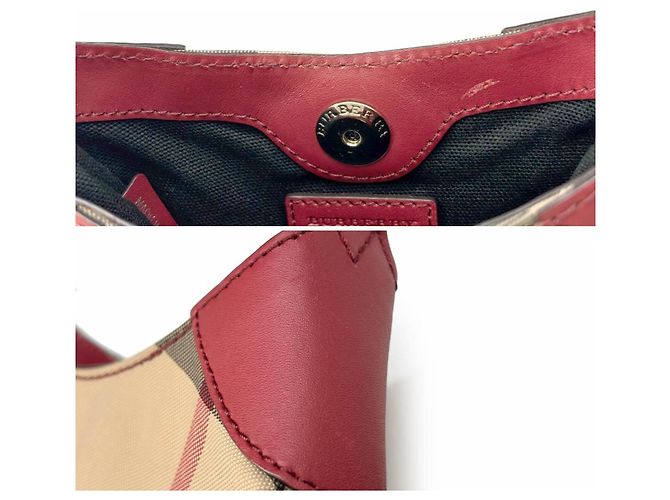 Burberry House Check Mini Schultertasche Rot Beige - Ansicht 10