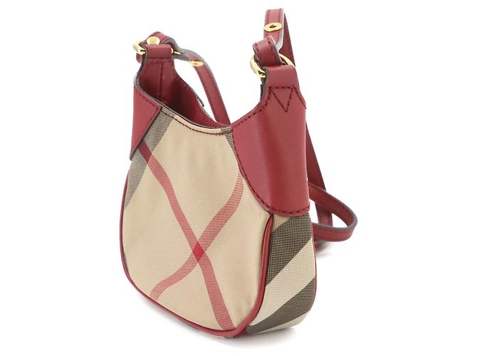 Burberry House Check Mini Schultertasche Rot Beige - Ansicht 5