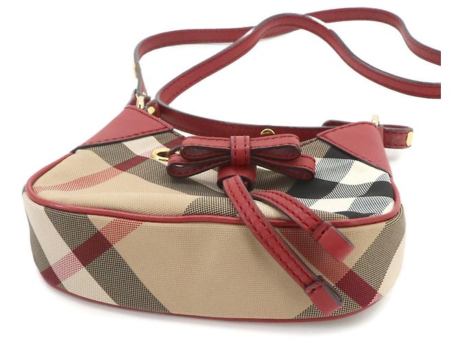 Burberry House Check Mini Schultertasche Rot Beige - Ansicht 6