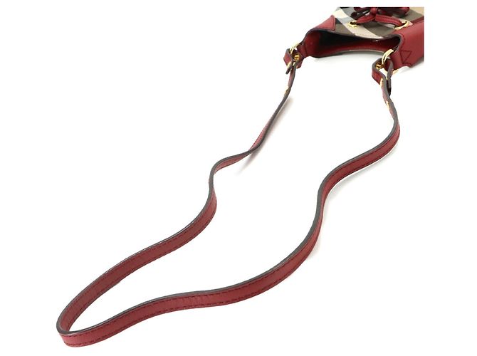 Burberry House Check Mini Schultertasche Rot Beige - Ansicht 7