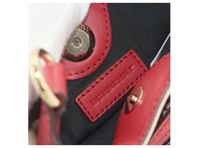 Burberry House Check Mini Schultertasche Rot Beige - Ansicht 9