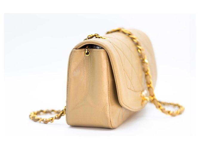 Chanel Diana Small 22 Borsa Flap Beige Oro Gold hardware - vista 3