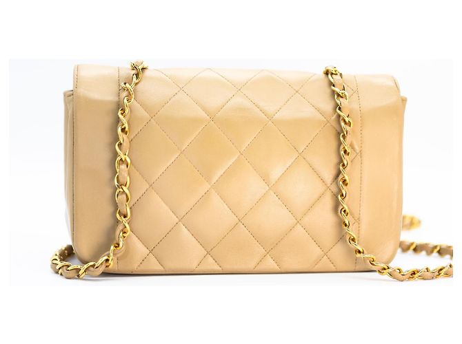 Chanel Diana Small 22 Borsa Flap Beige Oro Gold hardware - vista 4