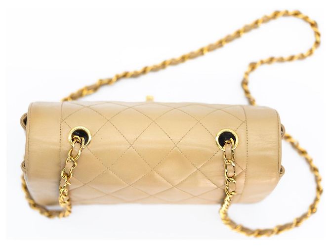 Chanel Diana Small 22 Borsa Flap Beige Oro Gold hardware - vista 5