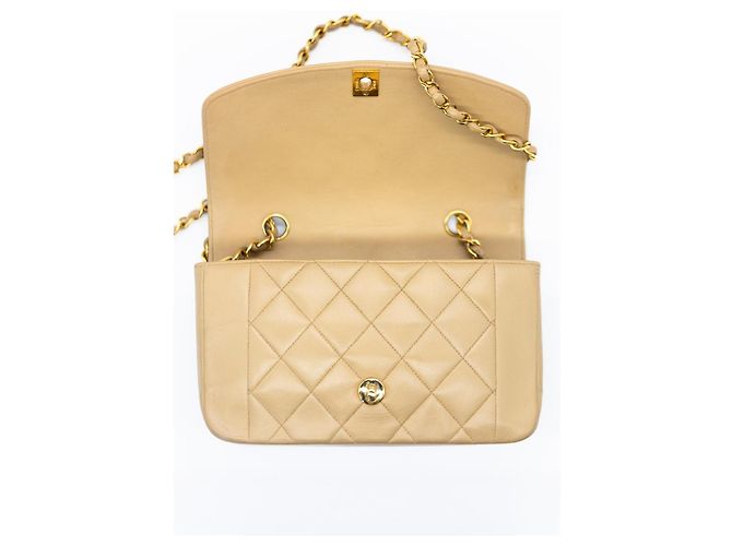Chanel Diana Small 22 Borsa Flap Beige Oro Gold hardware - vista 9