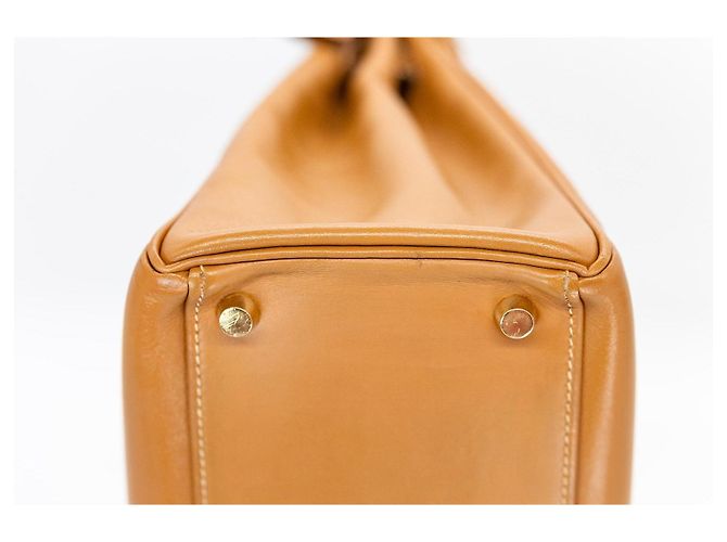 Borsa Hermès Kelly 32 Pelle Gold Cognac Marrone Beige Gold hardware - vista 14