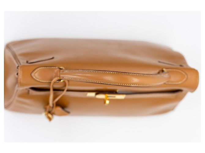 Borsa Hermès Kelly 32 Pelle Gold Cognac Marrone Beige Gold hardware - vista 9