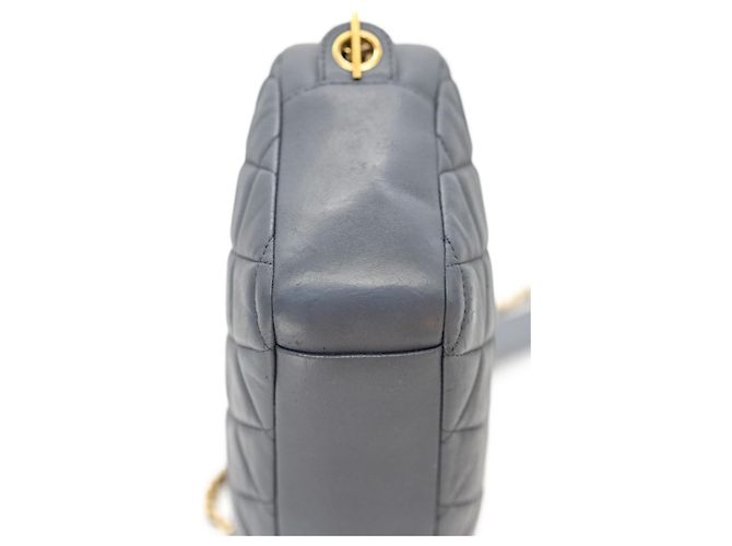 Chanel Camera Bag Blu Grigio Pelle di Agnello Gold hardware - vista 10