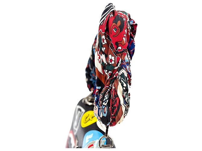Louis Vuitton Twist MM World Tour Pelle Epi Nera Nero Multicolore Silver hardware - vista 10