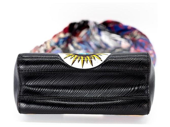 Louis Vuitton Twist MM World Tour Pelle Epi Nera Nero Multicolore Silver hardware - vista 12