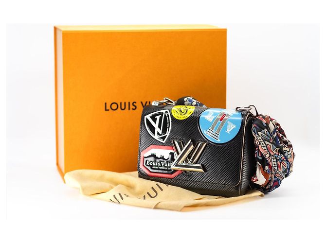 Louis Vuitton Twist MM World Tour Pelle Epi Nera Nero Multicolore Silver hardware - vista 2