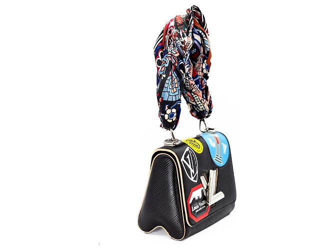 Louis Vuitton Twist MM World Tour Pelle Epi Nera Nero Multicolore Silver hardware - vista 4