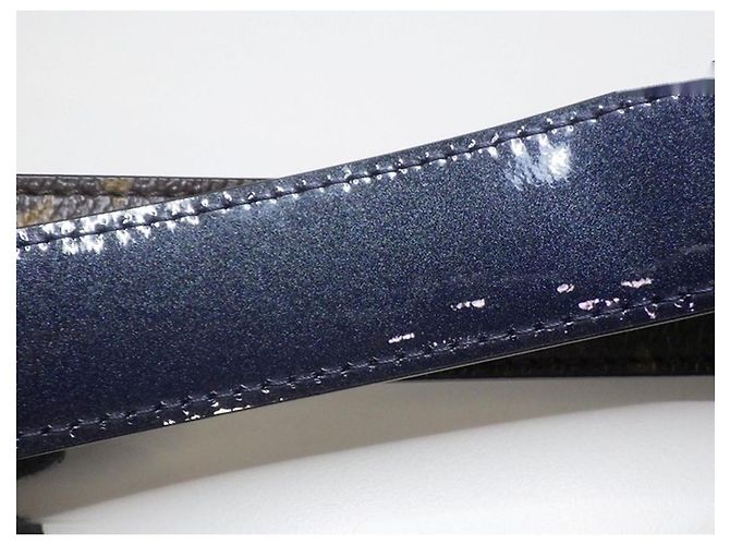 Louis Vuitton Alma BB Borsa in pelle verniciata blu navy e monogram Blu scuro - vista 7