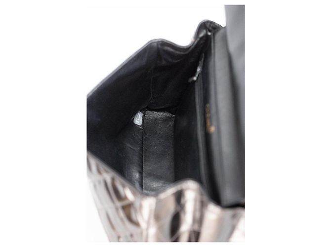 Chanel Double Face Maxi 30 Lackleder Schwarz Handtasche - Ansicht 15
