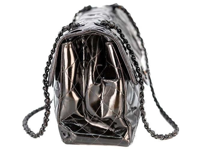 Chanel Double Face Maxi 30 Lackleder Schwarz Handtasche - Ansicht 4