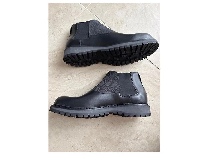 Christian Dior Oblique Lederstiefel Schwarz - Ansicht 3