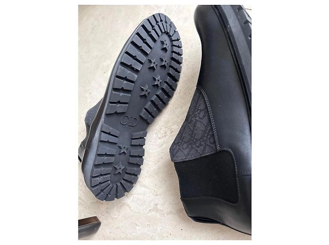 Christian Dior Oblique Lederstiefel Schwarz - Ansicht 7