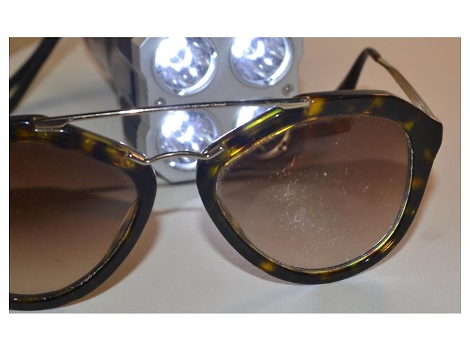 Prada SPR 12Q Sonnenbrille aus Schildpatt-Acetat Braun - Ansicht 9
