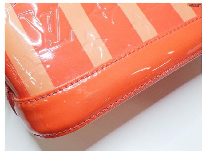 Louis Vuitton Alma BB Monogram Vernis Righe Arancioni Arancione - vista 11