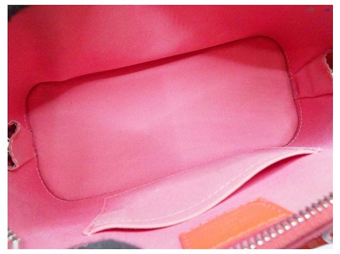 Louis Vuitton Alma BB Monogram Vernis Righe Arancioni Arancione - vista 4