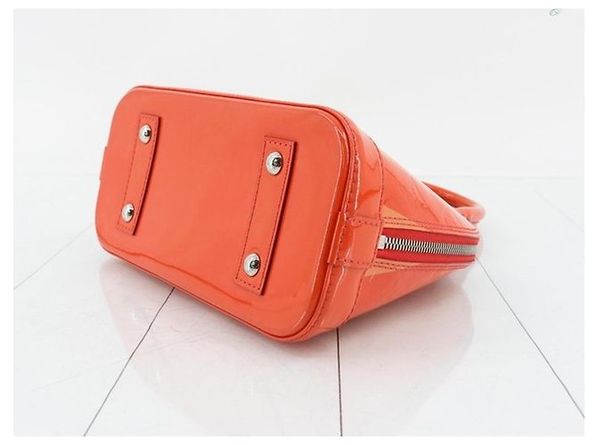 Louis Vuitton Alma BB Monogram Vernis Righe Arancioni Arancione - vista 6