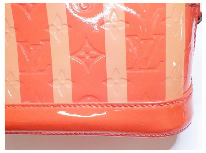 Louis Vuitton Alma BB Monogram Vernis Righe Arancioni Arancione - vista 7