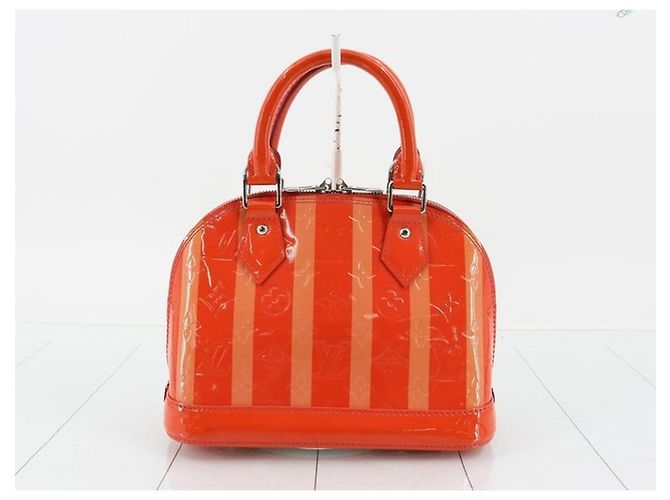 Louis Vuitton Alma BB Monogram Vernis Righe Arancioni Arancione - vista 9