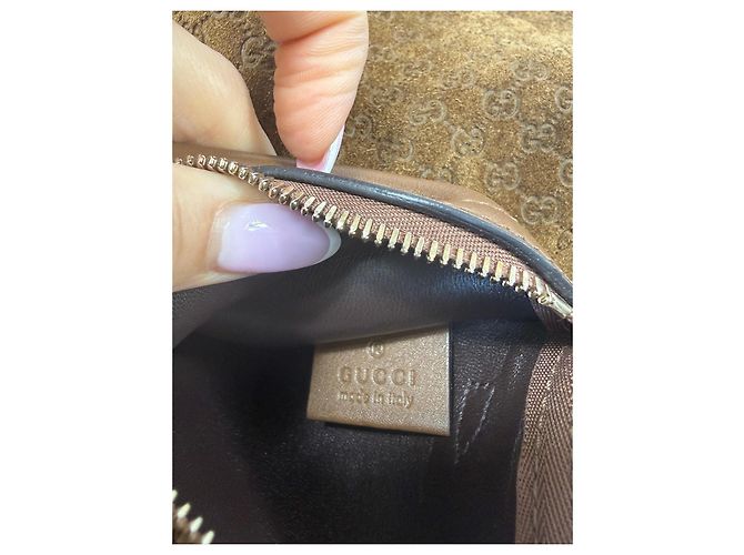 Gucci Monogram Hobo-Tasche aus Wildleder Braun - Ansicht 5