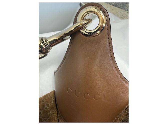 Gucci Monogram Hobo-Tasche aus Wildleder Braun - Ansicht 9