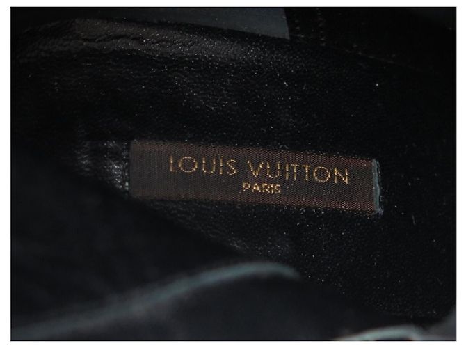 BOTAS LOUIS VUITTON DE CUERO CHAROL NEGRO & PELO DE CONEJO 39 HIGH BOOTS - vista 11