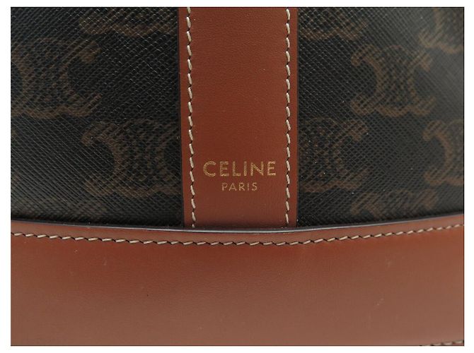 Céline BORSA A MANO CELINE SEAU PM 191442 IN tela TRIOMPHE E VITELLO BORSA A TRACCOLLA Marrone - vista 6
