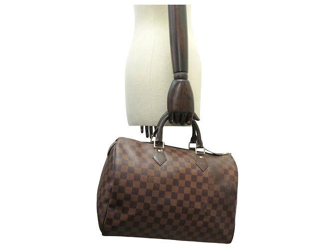 BORSA A MANO LOUIS VUITTON SPEEDY 35 TOILE DAMIER EBENE N40591 BROWN Marrone - vista 11