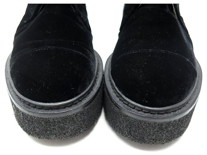 STIVALETTI CHANEL NUOVI G39332 VELLUTO CATENA LOGO CC 36.5 COMMODI Nero - vista 4