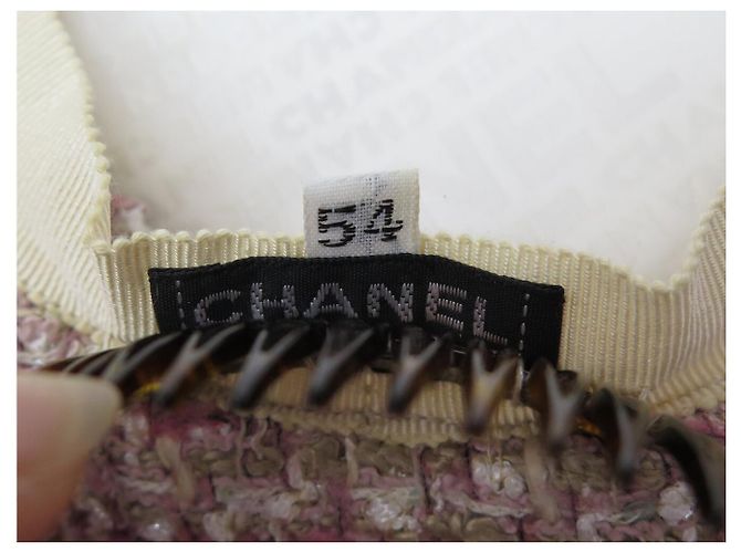 NEUER CHANEL TWEED HUT T58 ROSA CAPELINE CC LOGO WIDE BRIMMED HAT Pink - Ansicht 8