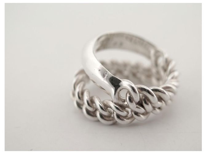 Hermès ANELLO HERMES SELLIER INFLEXIBLE MM H125630B T55 IN ARGENTO 10.8G SILVER RING - vista 11