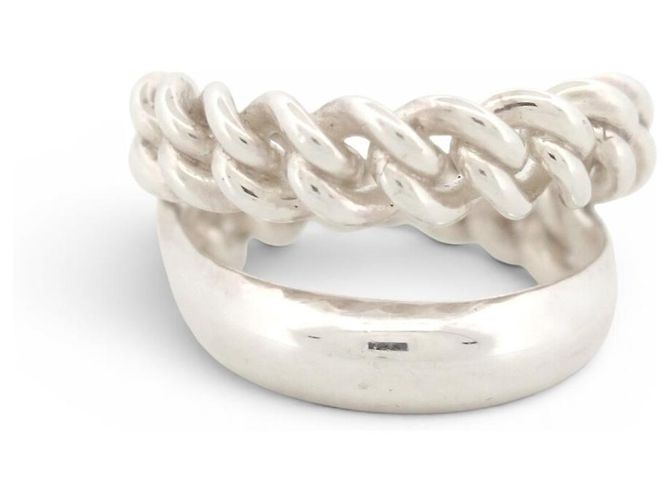 Hermès ANELLO HERMES SELLIER INFLEXIBLE MM H125630B T55 IN ARGENTO 10.8G SILVER RING - vista 2