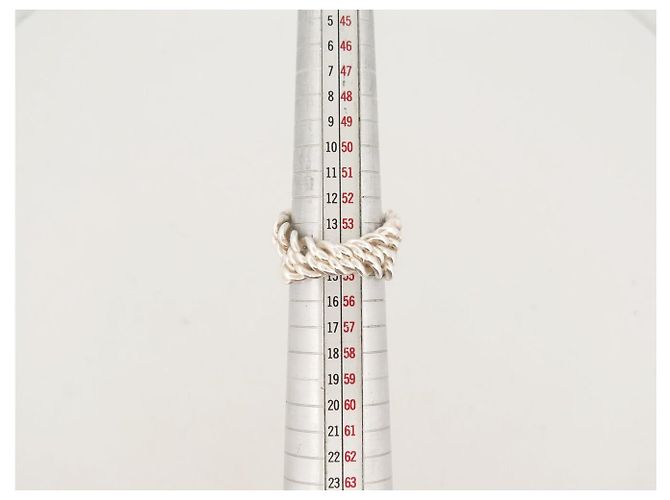 Hermès ANELLO HERMES SELLIER INFLEXIBLE MM H125630B T55 IN ARGENTO 10.8G SILVER RING - vista 7