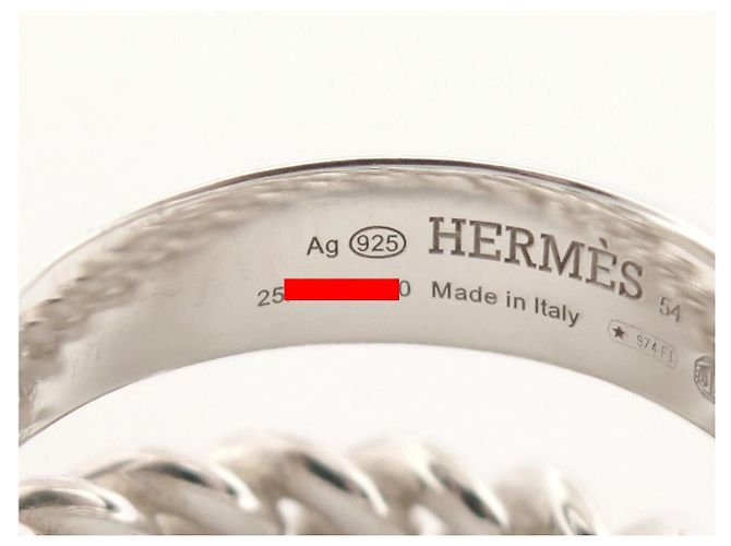 Hermès ANELLO HERMES SELLIER INFLEXIBLE MM H125630B T55 IN ARGENTO 10.8G SILVER RING - vista 9