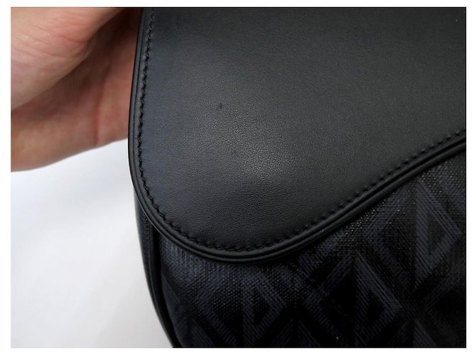 Christian Dior BORSA A MANO DIOR SADDLE NUOVA 1ADPO093CDP-H43E IN TOILE DIAMONDS E PELLE Nero - vista 17