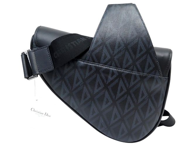 Christian Dior BORSA A MANO DIOR SADDLE NUOVA 1ADPO093CDP-H43E IN TOILE DIAMONDS E PELLE Nero - vista 2