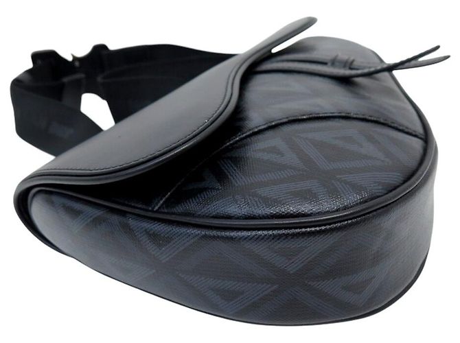 Christian Dior BORSA A MANO DIOR SADDLE NUOVA 1ADPO093CDP-H43E IN TOILE DIAMONDS E PELLE Nero - vista 3